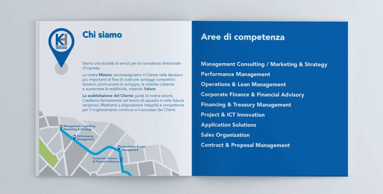 Brochure e cartellina KHPS - agenzia di pubblicità e marketing Infodati adv Vicenza