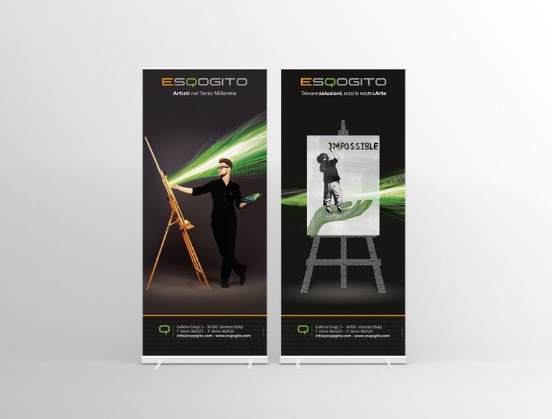 Rollup Esqogito - agenzia di pubblicità e marketing Infodati adv Vicenza