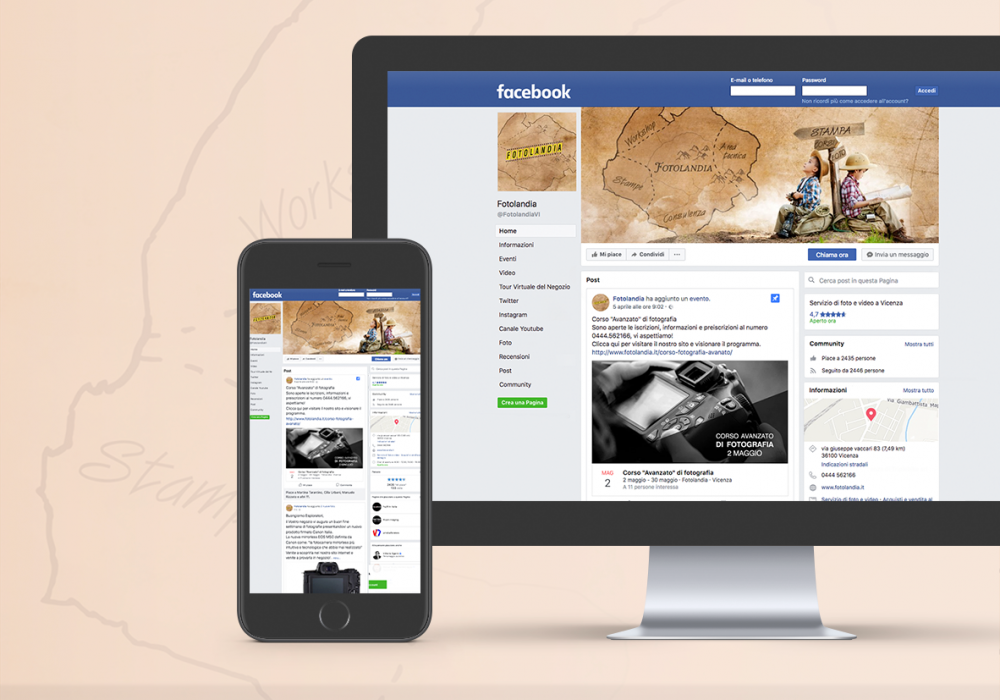 Social media management Fotolandia - Agenzia di pubblicità e marketing a Vicenza - Infodati ADV