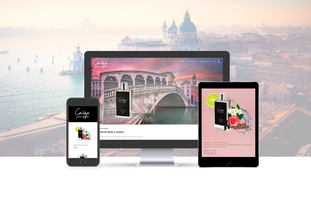 Realizzazione sito web Caigo Parfum - Agenzia di marketing e comunicazione a Vicenza - Infodati ADV